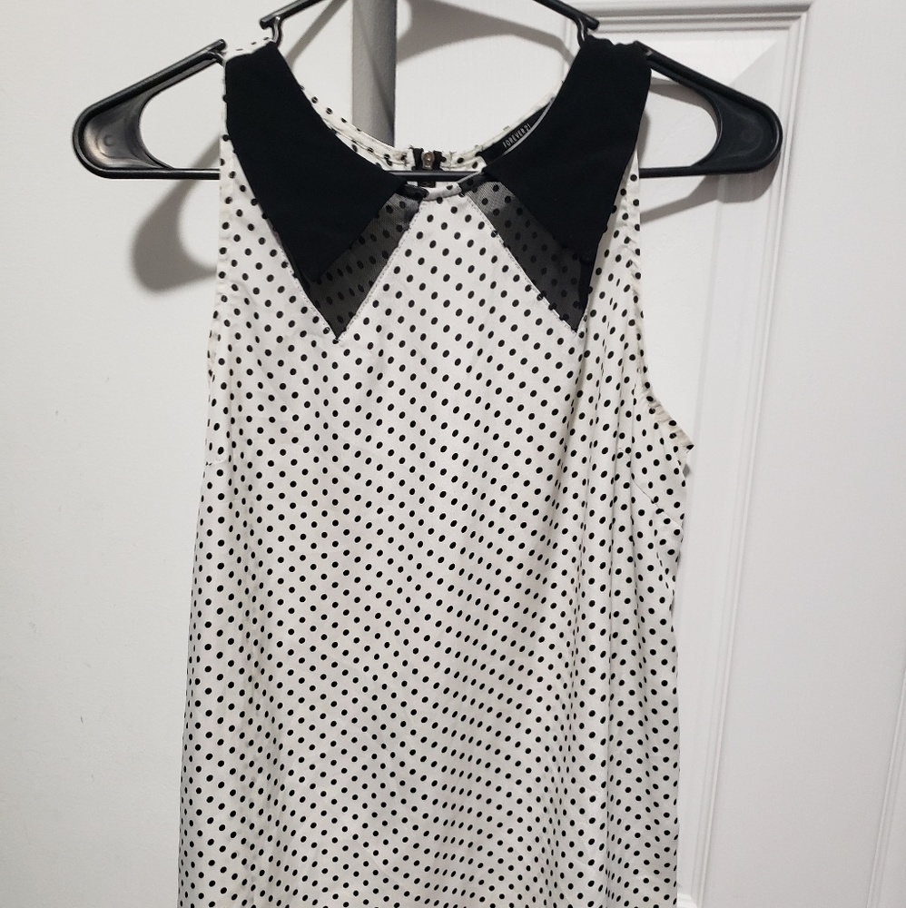 Black and white polka dot tank top